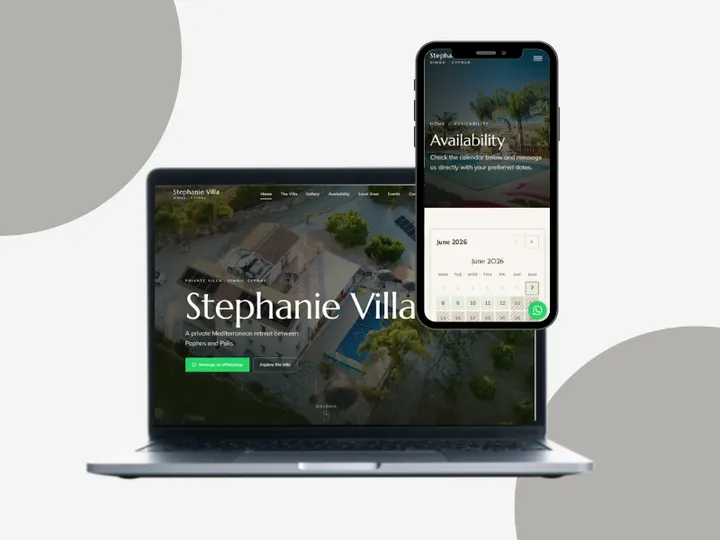 Stephanie Villa, Rent Paphos Villas website